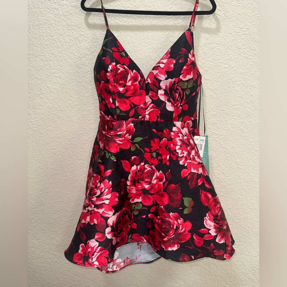 B. Smart Red and Pink Floral Camisole